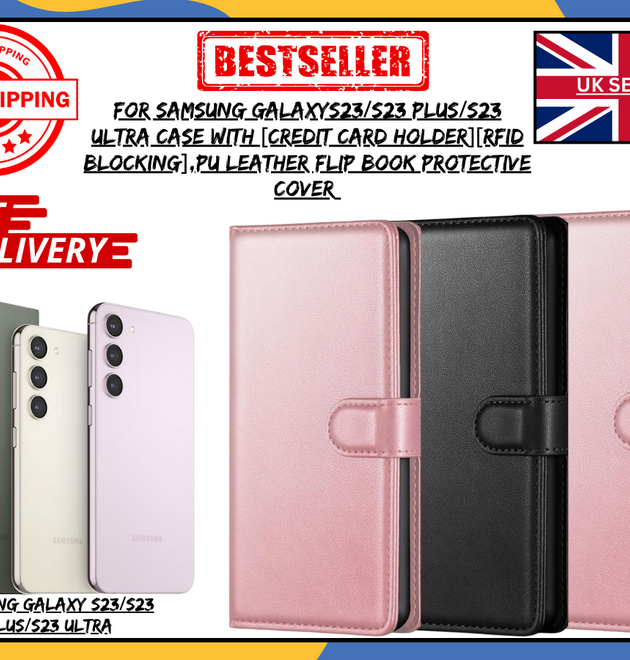 PU Leather Wallet Case for Samsung Galaxy S23/S23+/Ultra Flip Cover UK