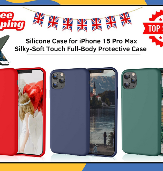 iPhone 15 Pro Max Liquid Silicone Case Shockproof Matte TPU Back Phone Cover UK