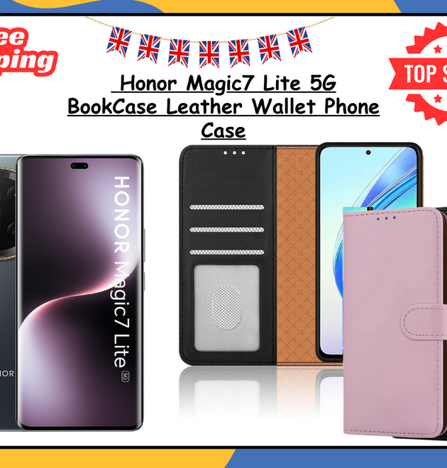 Honor Magic7 Lite Wallet Case PU Leather Flip Cover Card Holder Magnetic UK