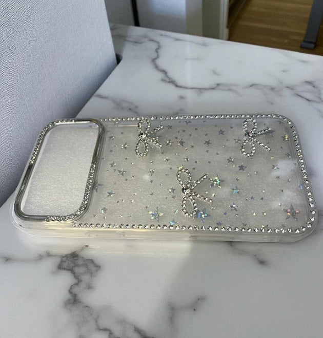 Pearl Glitter Bow iPhone 17 Phone Case